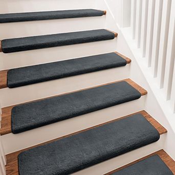 Carpet Stair Treads 9.5" X 30" Ultra Plush Soft Bullnose Indoor Non-slip Washable Reusable 14 pc