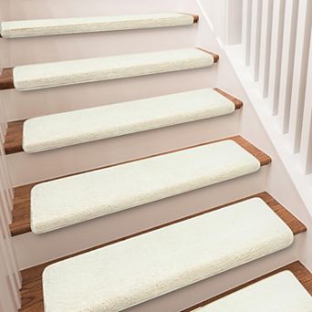 Carpet Stair Treads 9.5" X 30" Ultra Plush Soft Bullnose Indoor Non-slip Washable Reusable 14 pc