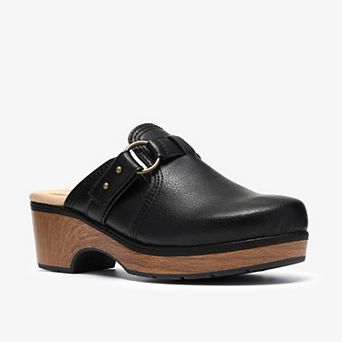 Clarks® Paizlee Ali Women's Leather Slip-On Mules With Block Heel