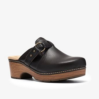 Clarks® Paizlee Ali Women's Leather Slip-On Mules With Block Heel