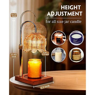 Candle Warmer Lamp Timer with 2 Bulbs Dimmer Adjustable Height Birthday Gifts Women