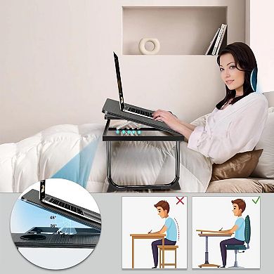 Laptop Desk for Bed Couch Portable Foldable with Cup Holder