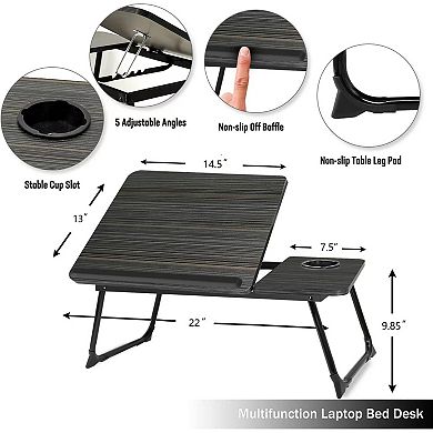 Laptop Desk for Bed Couch Portable Foldable with Cup Holder