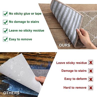 Stair Treads Non Slip 4 Pack Machine Washable Polyester Carpet Runner Mats 28"x9"