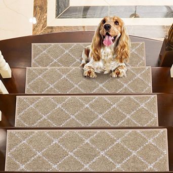 Stair Treads Non Slip 4 Pack Machine Washable Polyester Carpet Runner Mats 28"x9"