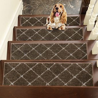 Stair Treads Non Slip 4 Pack Machine Washable Polyester Carpet Runner Mats 28"x9"