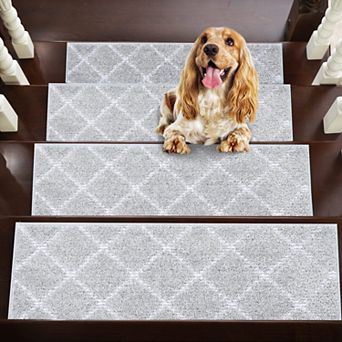 Stair Treads Non Slip 4 Pack Machine Washable Polyester Carpet Runner Mats 28"x9"