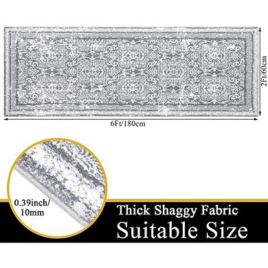 Vintage Shaggy Runner Rug Non Slip Washable Boho Hallway Floor Carpet
