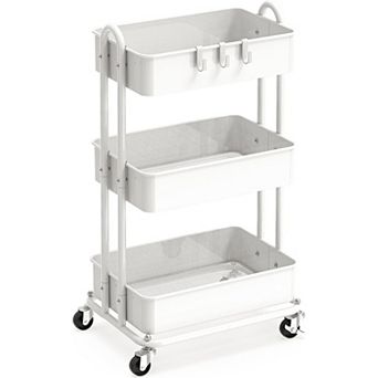 Heavy Duty Metal Utility Rolling Cart 3 tier