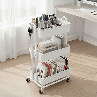 Heavy Duty Metal Utility Rolling Cart 3 Tier