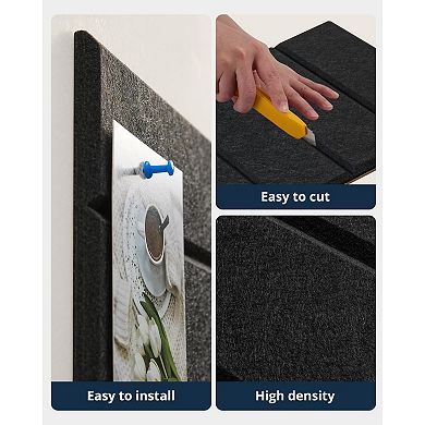 Large Cork Board Set 12 Pack Felt Tiles Self Adhesive