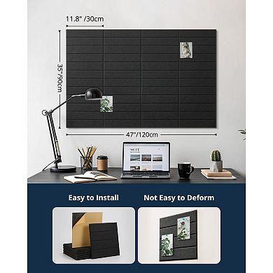 Large Cork Board Set 12 Pack Felt Tiles Self Adhesive