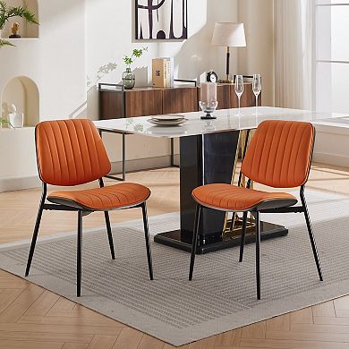 Merax Mid-Century Modern Dining Chair with Walnut Bentwood & Faux Leather, Ergonomic Curved Back