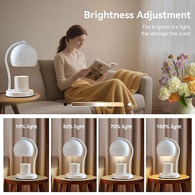 Ceramic Candle Warmer Lamp with Timer Dimmer 2 Bulbs Modern Home Decor Gift