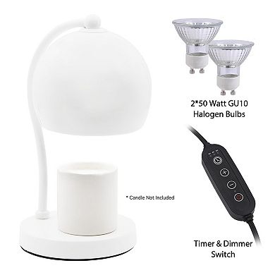Ceramic Candle Warmer Lamp with Timer Dimmer 2 Bulbs Modern Home Decor Gift