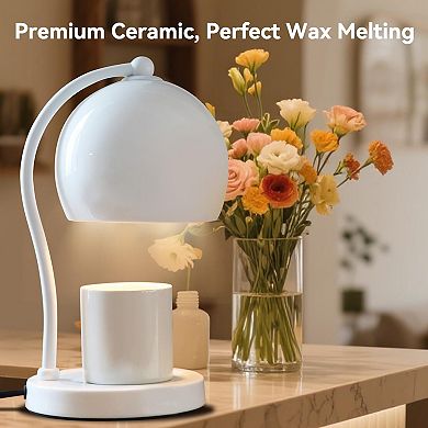Ceramic Candle Warmer Lamp with Timer Dimmer 2 Bulbs Modern Home Decor Gift