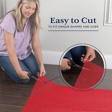 Non Slip Rug Pad Gripper for Hardwood Floors Thick Anti Skid Mat Under Carpet Tile Red