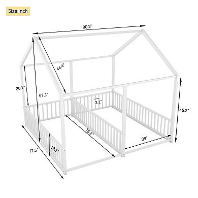 Merax Metal House Platform Beds