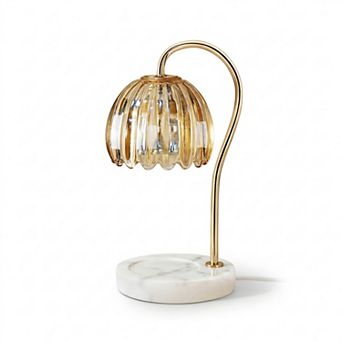 Candle Warmer Lamp Dimmable Electric Wax Melt 2 Bulbs Marble Base Home Decor Gift