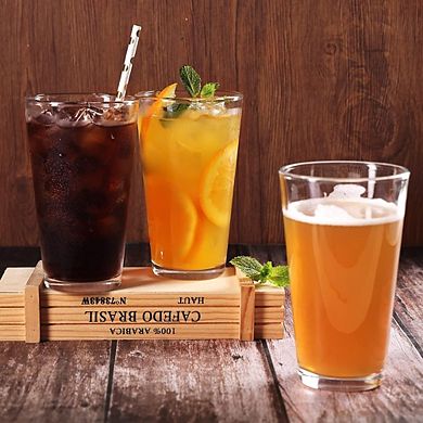 8-Piece Beer Glass Set Durable Highball Glasses for Water & Drinks