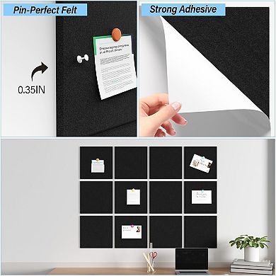 Large Cork Boards for Walls Self Adhesive Felt Tiles