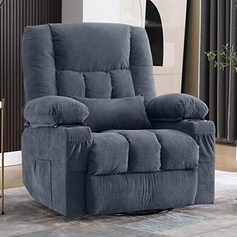 Merax Massage Swivel Rocker Recliner Chair with Vibration Massage and Heat Ergonomic Lounge Chair