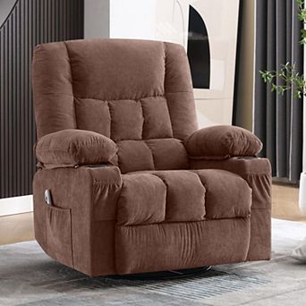 Merax Massage Swivel Rocker Recliner Chair with Vibration Massage and Heat Ergonomic Lounge Chair