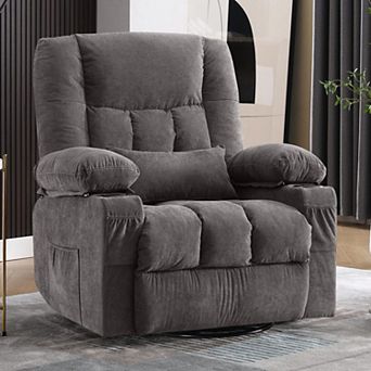Merax Massage Swivel Rocker Recliner Chair with Vibration Massage and Heat Ergonomic Lounge Chair