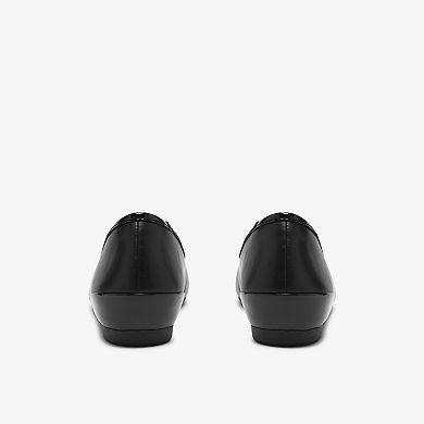 Clarks® Cathrynn Luna Women's Slip-On Leather Wedge Shoes