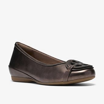 Clarks® Cathrynn Luna Women's Slip-On Leather Wedge Shoes