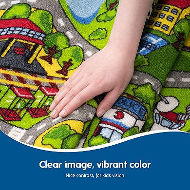 Car Rug Washable Play Mat 60"x32" Track Non Slip City Road Floor Carpet for Kids Room