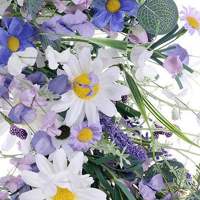 Spring Blue Wreath 22 Inches with Wildflower Lavender