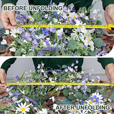 Spring Blue Wreath 22 Inches with Wildflower Lavender