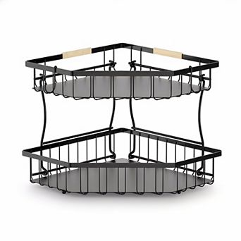 2 tier Fruit Basket for Kitchen Counter with Banana Hangers