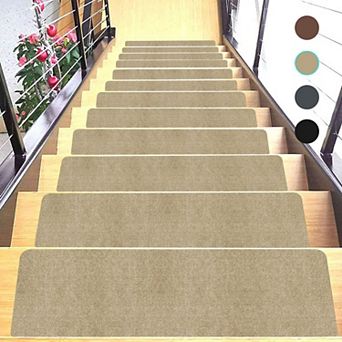 Stair Treads Indoor Anti Slip Carpet Runner Mats 27.2x8.6 Inch Non Slip Washable Step Rugs