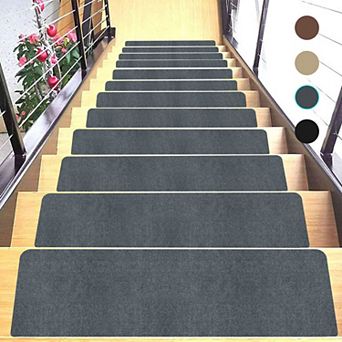 Stair Treads Indoor Anti Slip Carpet Runner Mats 27.2x8.6 Inch Non Slip Washable Step Rugs