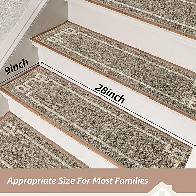 Stair Treads Non Slip Washable Carpet TPE Backing Soft Polyester Indoor Elders Dogs 9"x28" 4pcs
