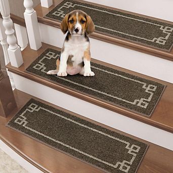 Stair Treads Non Slip Washable Carpet TPE Backing Soft Polyester Indoor Elders Dogs 9"x28" 4 pc