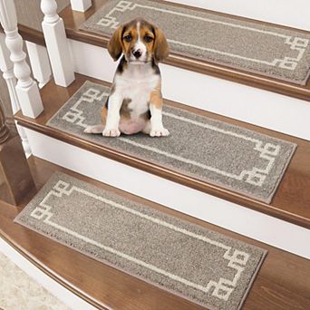Stair Treads Non Slip Washable Carpet TPE Backing Soft Polyester Indoor Elders Dogs 9"x28" 4 pc