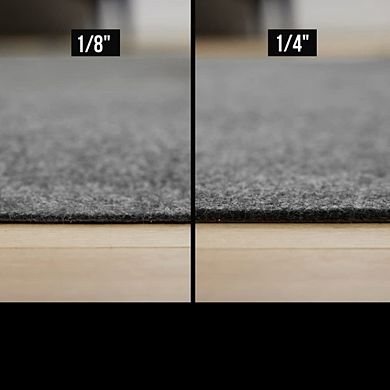 Felt Rubber Rug Pad 1/8 Inch Thick Non Slip Gripper Cushioned Underlay Hardwood Floor Protection