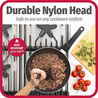 Heat-Resistant Nylon Meat Choppers with 5-Blade Heads, Set of 2