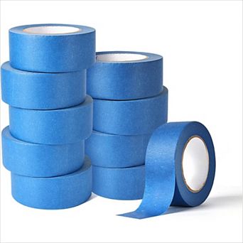 Painters Tape 10 Rolls Bulk 2 Inch Wide Blue Roll