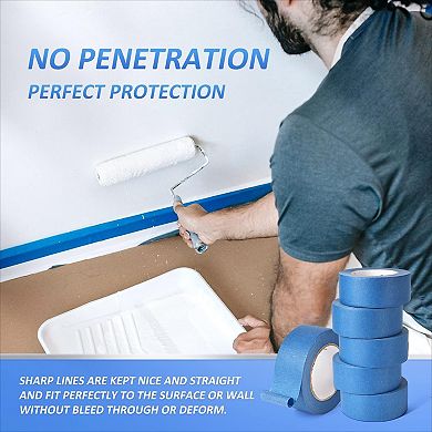 Painters Tape 10 Rolls Bulk 2 Inch Wide Blue Roll