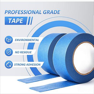 Painters Tape 10 Rolls Bulk 2 Inch Wide Blue Roll