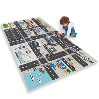 Car Rug Play Mat Road Traffic City Educational Rubber Backing Kids Bedroom Classroom