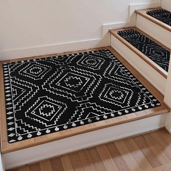 Stair Treads Non-Slip Rubber Backing 32x32 Inch Neoprene Mat for Wooden Steps Anti-Slip Landing