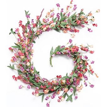Flower Garland 6 Feet Spring Summer Floral for Mantle
