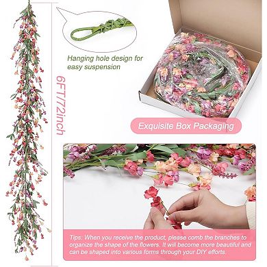 Flower Garland 6 Feet Spring Summer Floral for Mantle
