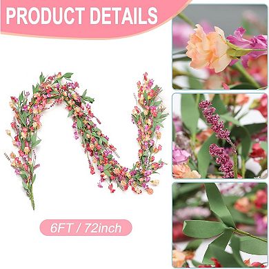 Flower Garland 6 Feet Spring Summer Floral for Mantle