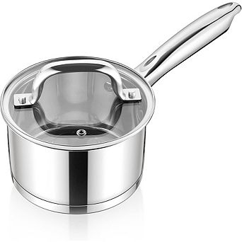 Stainless Steel Saucepan with Lid, Non-Toxic, All-Stove Safe